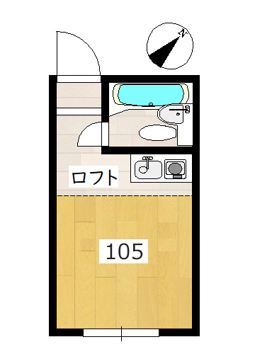 【間取り】小田急線百合ヶ丘駅の賃貸アパート：ブランシェ百合ヶ丘105号室