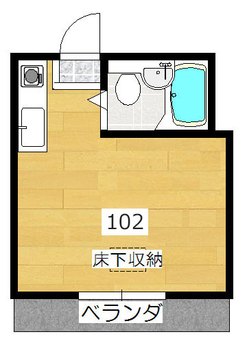 【間取り】小田急線生田駅の賃貸アパート：エステー生田1-102号室