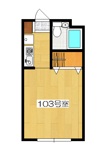 【間取り】小田急線生田駅の賃貸アパート：パークサイド生田103号室