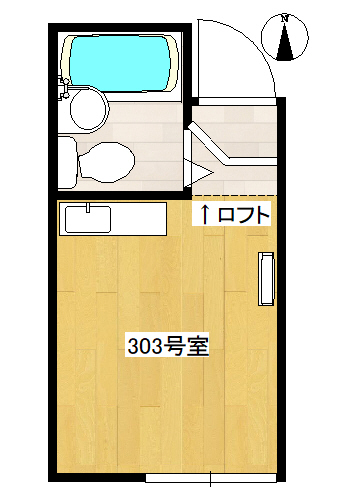 【間取り】小田急線生田駅の賃貸アパート：茂富ハウス７303号室