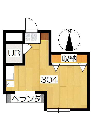 【間取り】小田急線生田駅の賃貸アパート：アップステージ向ヶ丘304号室