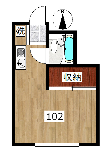 【間取り】小田急線生田駅の賃貸アパート：アーバンハウス生田102号室