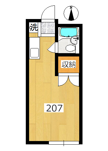 【間取り】小田急線生田駅の賃貸アパート：アーバンハウス生田207号室