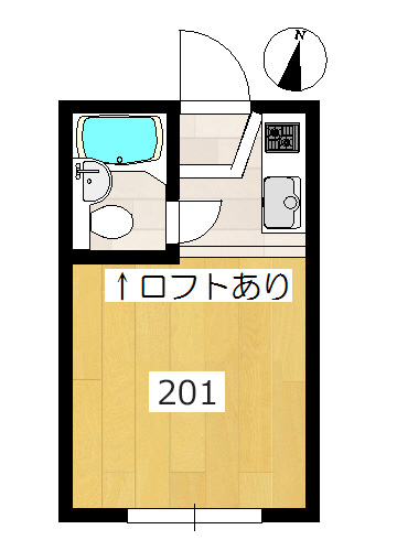 【間取り】小田急線生田駅の賃貸アパート：ヨコタハイム201号室